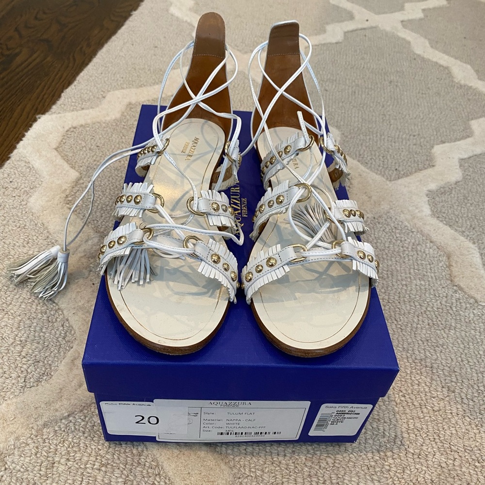 aquazzura white gladiator sandals